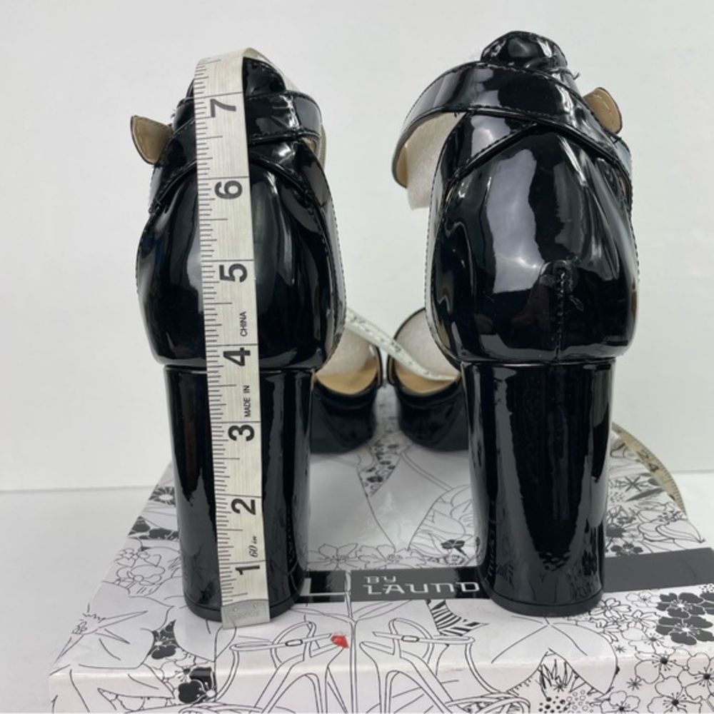 CL BY CHINESE LAUNDRY Go On Platform Dress Sandal Black Patent Heels - Picture 11 of 15